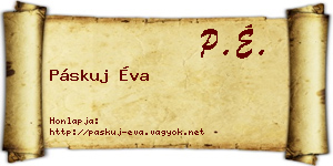 Páskuj Éva névjegykártya