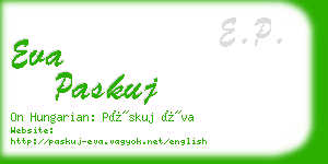 eva paskuj business card